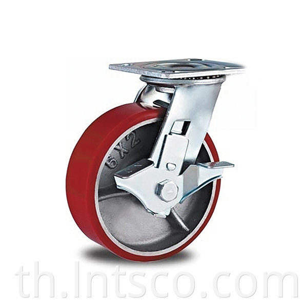 Heavy Duty PU on Iron Side Brake Casters